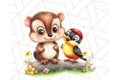 Cute Animal Friends Clipart PNG, Bright Spring Animal Duos Product Image 3