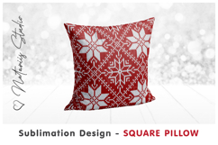 2 Cozy Christmas Knitted Designs - Sublimation Square Pillow Product Image 2
