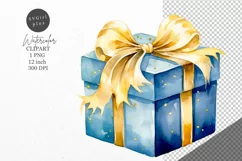 Christmas clipart, Gift box clipart, Winter clipart Product Image 1