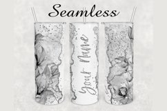 Gray Floral Glitter Marble 20oz sublimation design tumbler Product Image 1