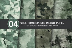 Sage Camo Grunge Digital Paper Product Image 1