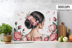 Afro Girl/Woman Melanin braided hair Cutting Board PNG Desig Product Image 1