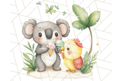 Spring Animal Ice Cream Clipart, Cute Pastel Animal PNG Product Image 3