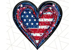 Coquette 4th of July Png, Patriotic Hearts and Bows Clipart Product Image 3