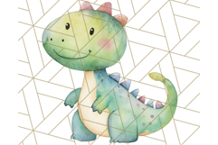 Watercolor Dinosaur and Rainbow PNG Clipart, Baby Nursery Product Image 3