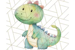 Watercolor Dinosaur and Rainbow PNG Clipart, Baby Nursery Product Image 3