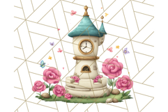 Princess Castle Clipart PNG, Enchanted Garden Artwork Product Image 3