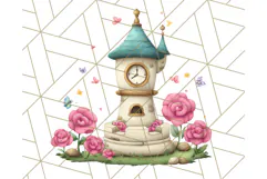 Princess Castle Clipart PNG, Enchanted Garden Artwork Product Image 3