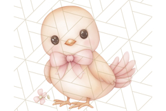 Pastel Pink Easter Bunny Egg and Flowers Clipart PNG Product Image 3
