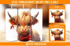 Highland Cow Tumbler Designs, Sublimation Wrap Product Image 1