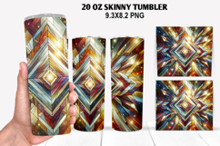 Skinny Tumbler 20oz Wrap Design, Stained Tumble PNG Design Product Image 1