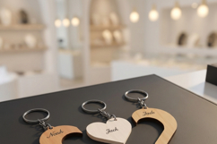 Family Puzzle Heart Keychain Laser Cut File Personalized Woo Product Image 2