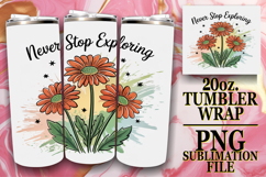 Radiant Memories 20oz tumbler wrap, Flowers Quote Product Image 1