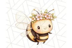 Adorable Bee Clipart PNG, Kawaii Bumblebee Illustrations Product Image 3