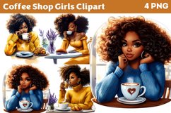 Coffee Shop Girls Clipart PNG Product Image 1
