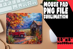 Retro Autumn Pickup Mouse Pad PNG Print Product Image 1
