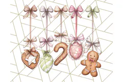 Christmas Sweet Shoppe Clipart PNG, Pastel Bakery Art Product Image 3