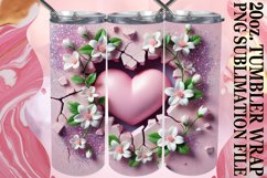 Bright Mornings 20oz tumbler wrap, 3D Heart Product Image 1