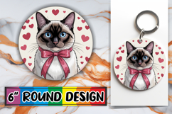 Radiant Circle Car Coasters PNG, Cat Valentin's Day Product Image 1