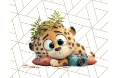Cute Safari Animal Clipart with Jungle Accessories Png Product Image 3