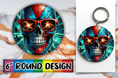 Unique Round Design Car Coasters PNG, Skull Product Image 1