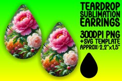 Dynamic Teardrop Earrings Design PNG , Flower Product Image 1