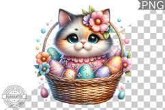 Easter Cat Sublimation - Easter Clipart PNG Design Product Image 1