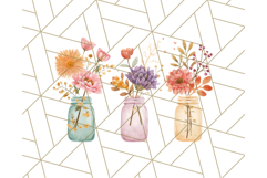 Fall Mason Jar Flowers PNG Clipart Product Image 3