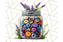 Floral Sewing Clipart PNG Vintage Sewing Elements Needlework Product Image 3