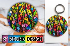 Sublimation Design: Colorful Tree Stained Glass PNG Product Image 1