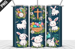 3D Easter Flower Sublimation| Bunny Tumbler Wrap Design Product Image 4