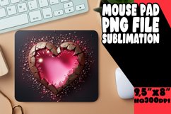 3D Glitter Heart Sublimation Mouse Pad: Love Ablaze Product Image 1