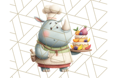Cozy Safari Baking Animals PNG, Cute Jungle Kitchen Art Product Image 3