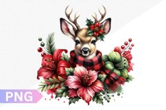 Christmas Deer Sublimation - Clipart PNG Design Product Image 1