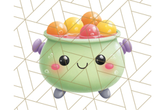 Kawaii Halloween Clipart Cute Kids and Candy Elements Png Product Image 3