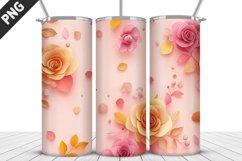 3D Flowers Tumbler Wrap | Sublimation Design | Tumble PNG Product Image 2