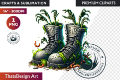 Halloween Character Boots - Spooky Gothic Clipart PNG Product Image 1