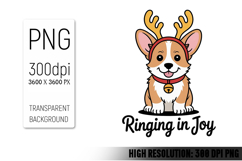 Cute Christmas Dog, Animal Sublimation Clipart PNG Product Image 1