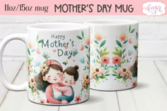 Happy Mother's day Mug Wrap PNG, Mom Photo mug template Product Image 4