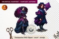 Autumn Fantasy Clipart PNG Celestial Steampunk Harvest Product Image 1