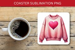 valentine square coaster - heart sweater Product Image 1
