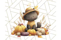 Cottagecore Halloween Clipart Cozy PNG, Autumn Fall Png Product Image 3