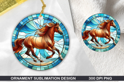Horse Stained Glass Ornament PNG, Sublimation PNG Design Product Image 1