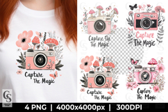 Floral Camera Clipart PNG Product Image 1