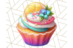 Bright Summer Cupcake PNG Clipart, Colorful Cupcakes Product Image 3