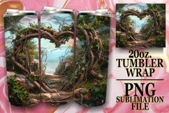 Serene Summer Tumbler Sublimation - 3D Heart Frame Product Image 1