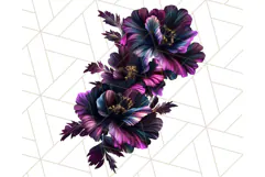 Gothic Floral PNG, Dark Aesthetic Flowers Clipart Print Product Image 3