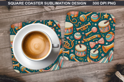 Christmas Coaster Sublimation, Christmas Coaster PNG Design Product Image 1