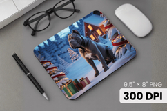 Winter Dog Christmas PNG, Icy Tree Mouse Pad Design Product Image 1