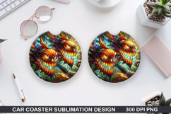Car Coaster Sublimation| Mythical Coaster PNG Design Product Image 1